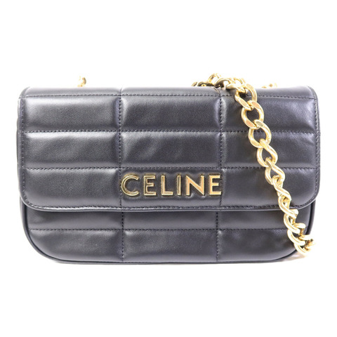 CELINE 羊皮皮革Matelasse Bag鏈帶肩背袋