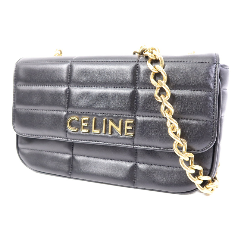 CELINE 羊皮皮革Matelasse Bag鏈帶肩背袋-2