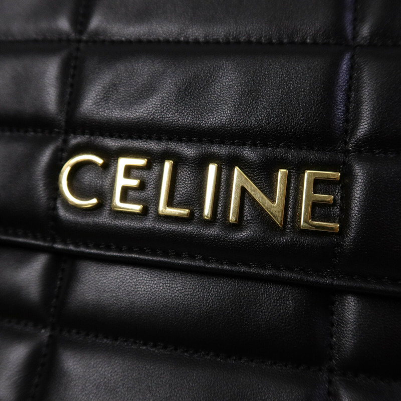 CELINE 羊皮皮革Matelasse Bag鏈帶肩背袋-6