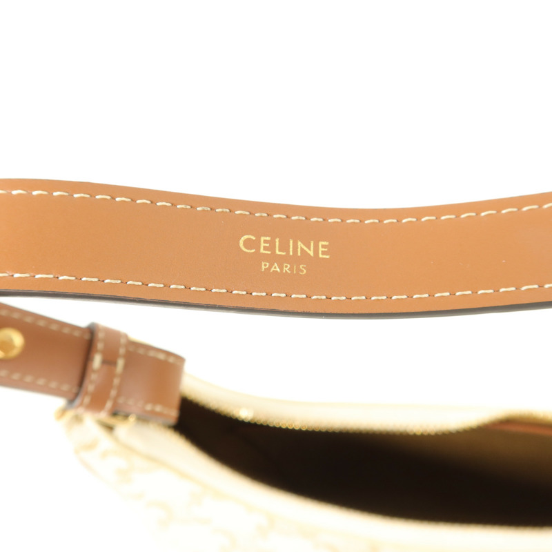 CELINE 塗層帆布Triomphe Ava Medium肩背袋-5