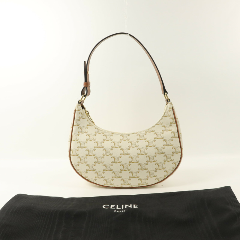 CELINE 塗層帆布Triomphe Ava Medium肩背袋-9