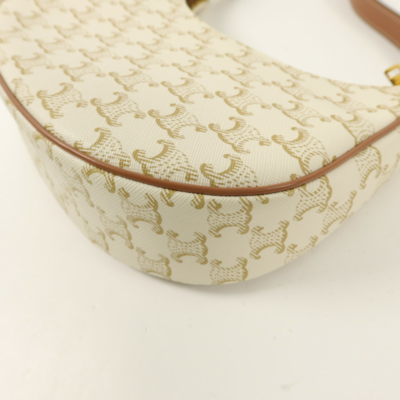 CELINE 塗層帆布Triomphe Ava Medium肩背袋-10