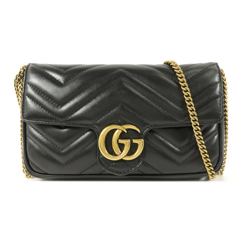 GUCCI 牛皮皮革GG Marmont鏈帶肩背袋