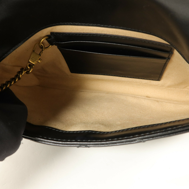 GUCCI 牛皮皮革GG Marmont鏈帶肩背袋-4