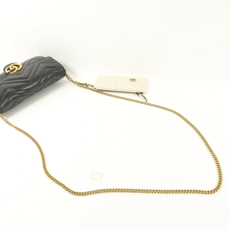 GUCCI 牛皮皮革GG Marmont鏈帶肩背袋-7
