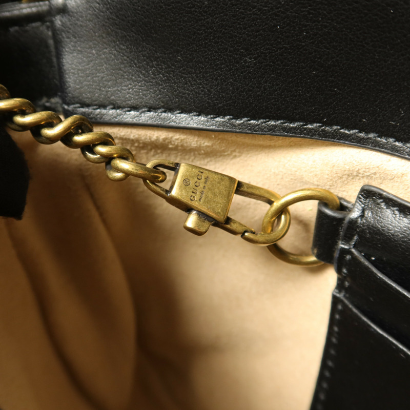 GUCCI 牛皮皮革GG Marmont鏈帶肩背袋-10