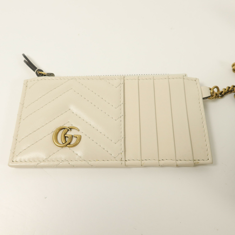 GUCCI 牛皮皮革GG Marmont鏈帶肩背袋-11