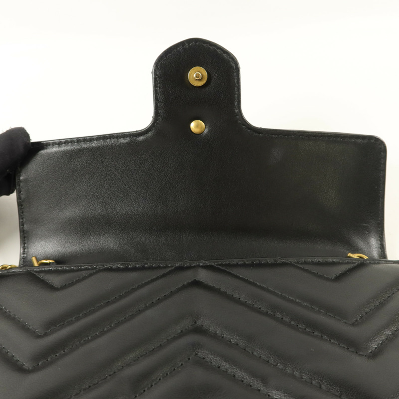 GUCCI 牛皮皮革GG Marmont鏈帶肩背袋-13