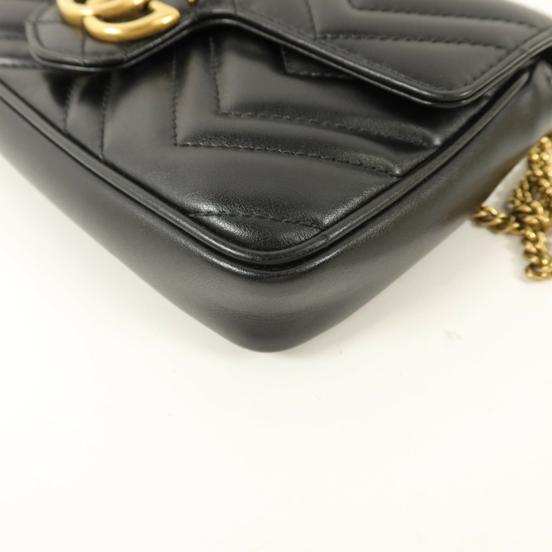 GUCCI 牛皮皮革GG Marmont鏈帶肩背袋-14