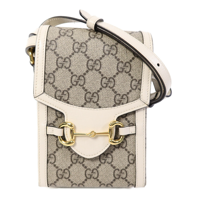 GUCCI 塗層帆布1955 Horsebit Mini肩背袋-0