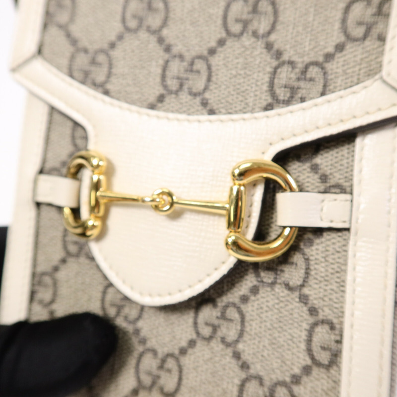 GUCCI 塗層帆布1955 Horsebit Mini肩背袋-5