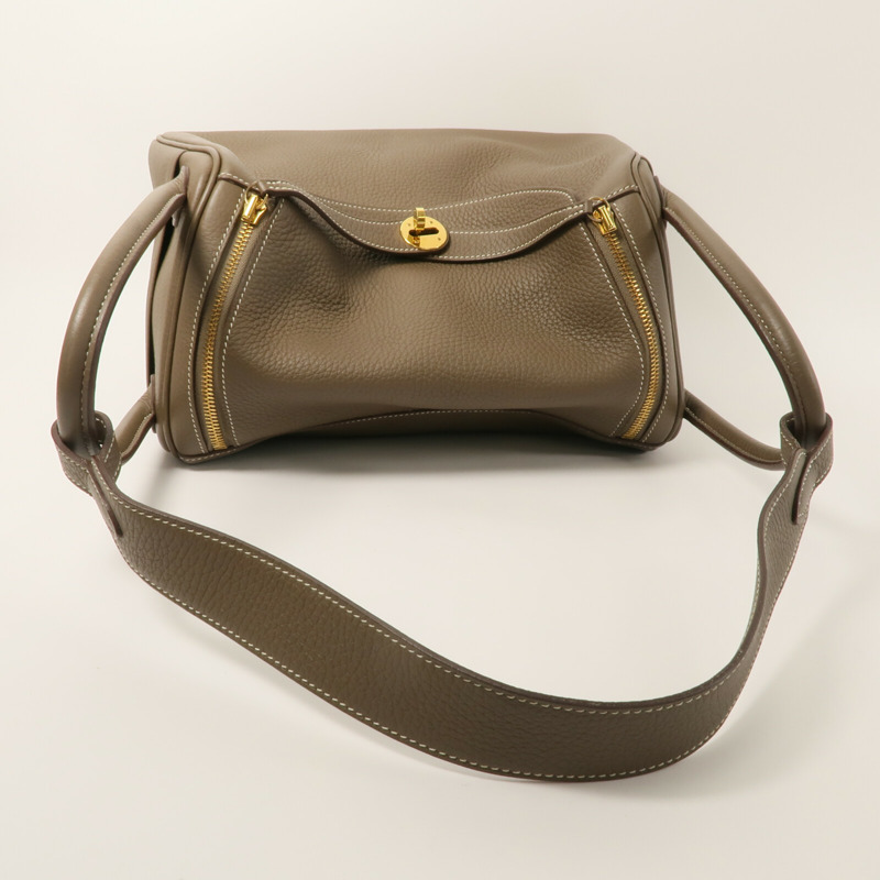 HERMES Clemence皮革Lindy 30手挽肩背兩用袋-8