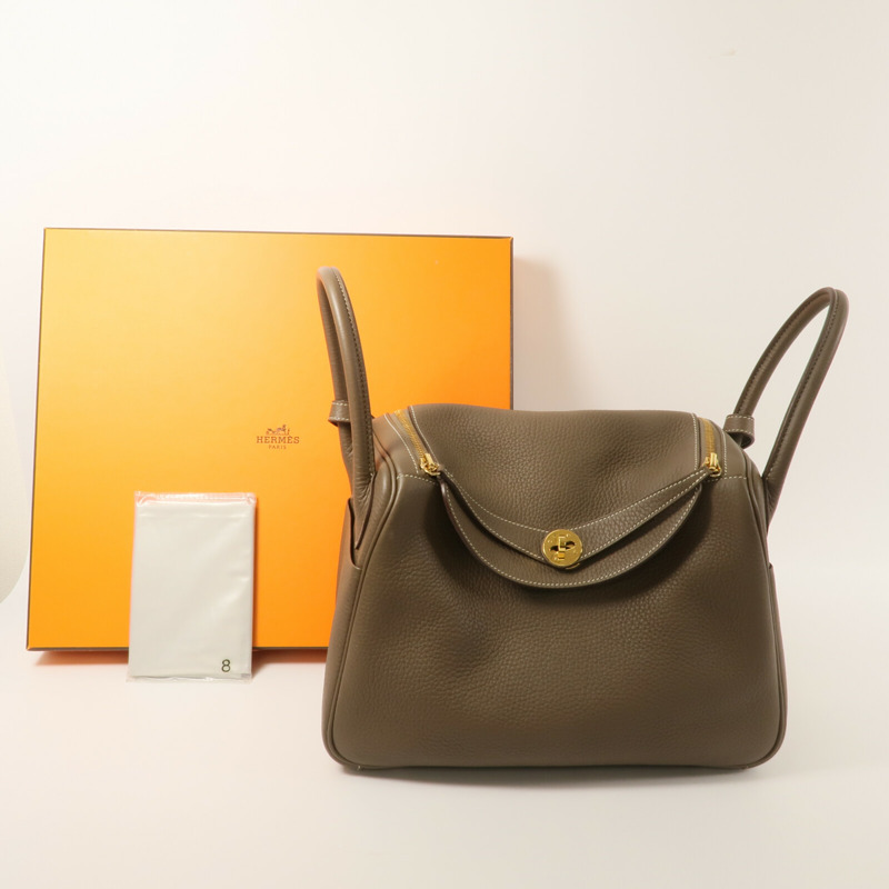 HERMES Clemence皮革Lindy 30手挽肩背兩用袋-9