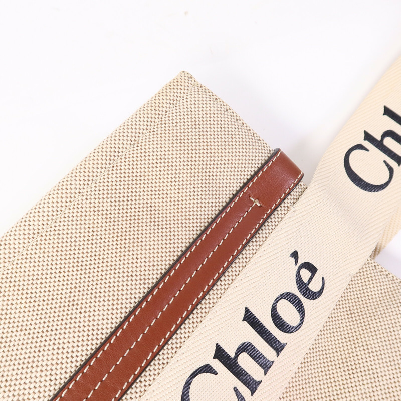 Chloe 帆布Woody Medium手挽袋-16