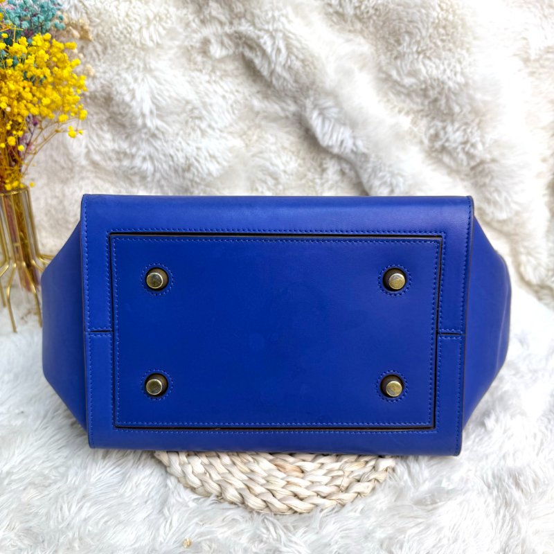 CELINE Tie 藍色 牛皮 mini 純色-4