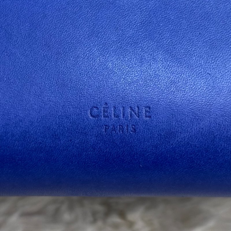 CELINE Tie 藍色 牛皮 mini 純色-6