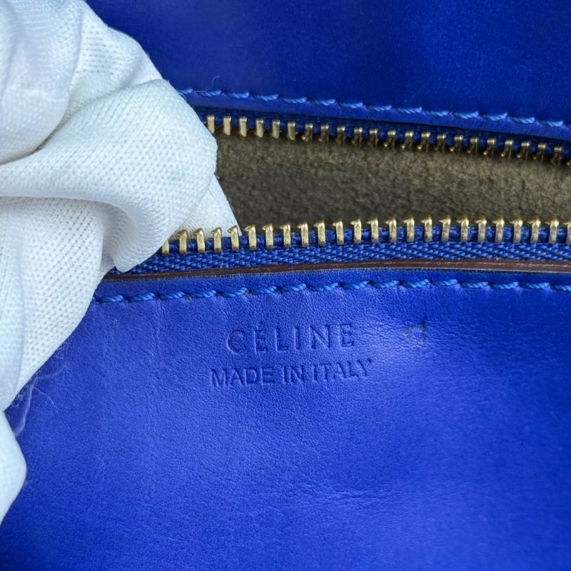 CELINE Tie 藍色 牛皮 mini 純色-7