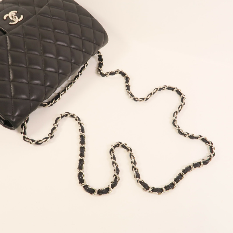 CHANEL 羊皮皮革Large Classic鏈帶肩背袋-5
