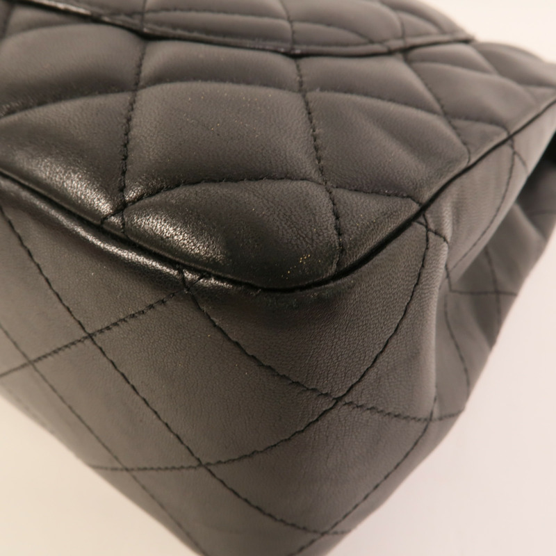 CHANEL 羊皮皮革Large Classic鏈帶肩背袋-11