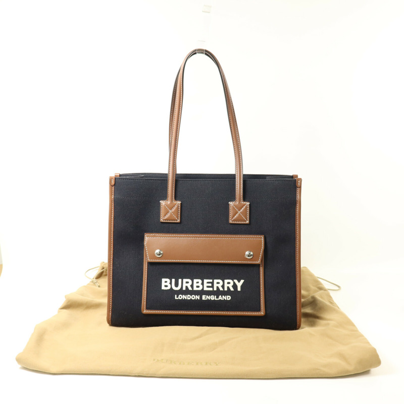 BURBERRY 帆布Freya Tote手挽袋-8