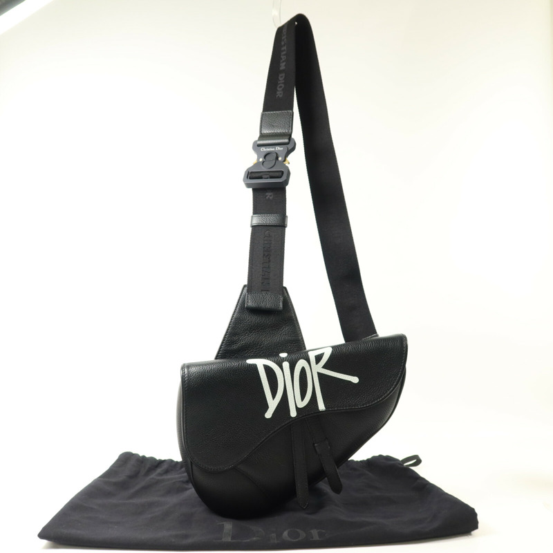 Dior 牛皮皮革Dior x Stussy Saddle Bag肩背袋-9
