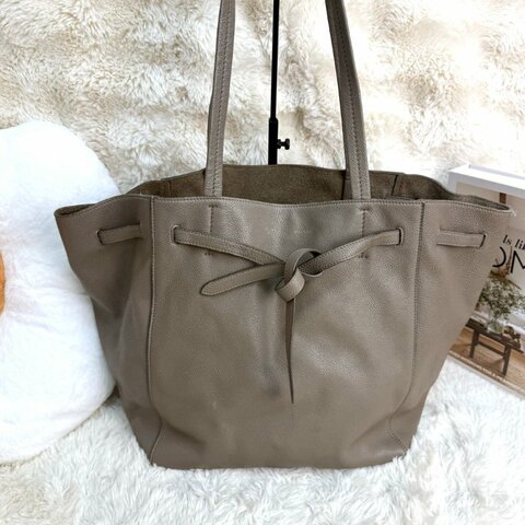 CELINE Cabas Phantom 灰色 荔枝牛皮 中號 托特包