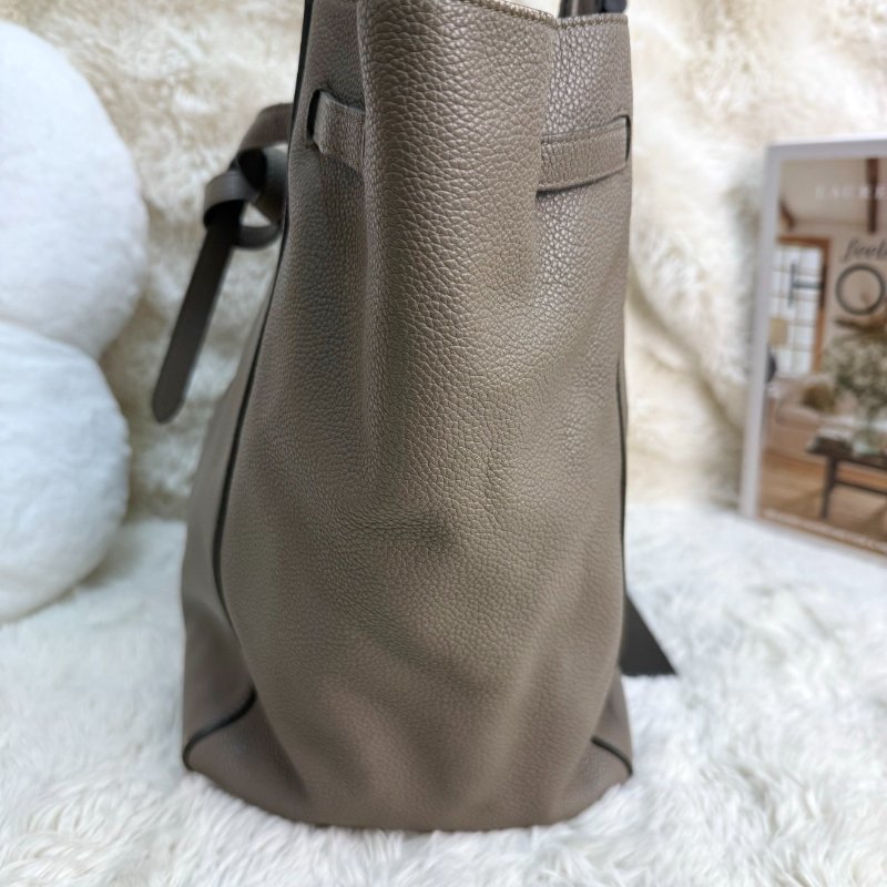 CELINE Cabas Phantom 灰色 荔枝牛皮 中號 托特包-3