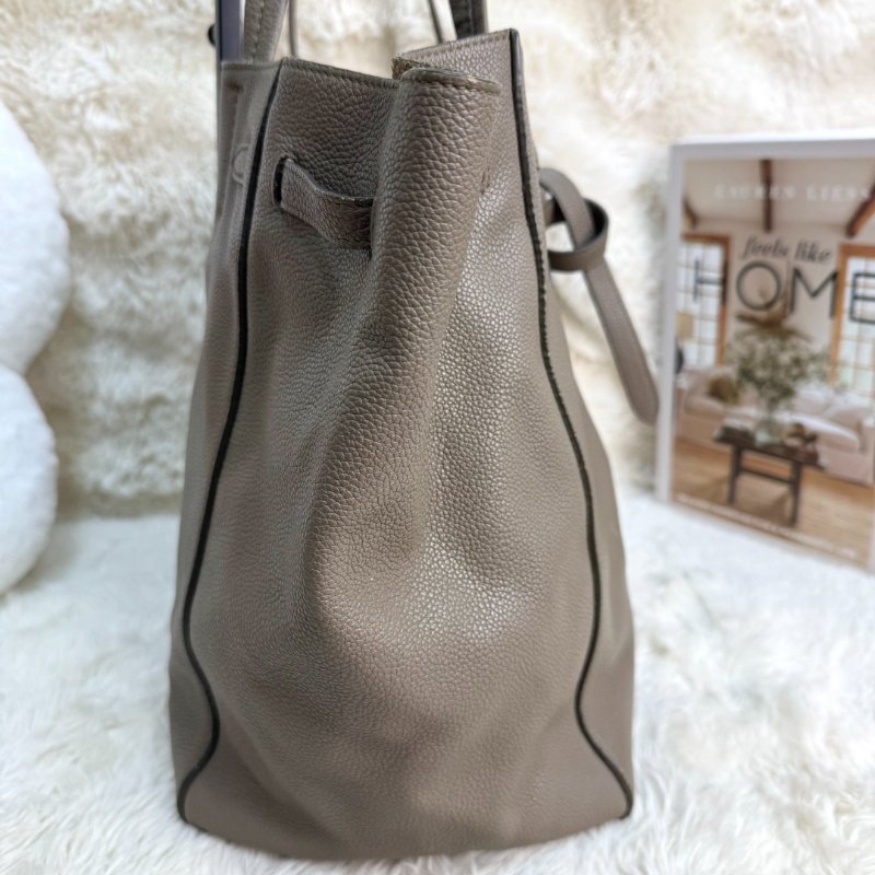 CELINE Cabas Phantom 灰色 荔枝牛皮 中號 托特包-4