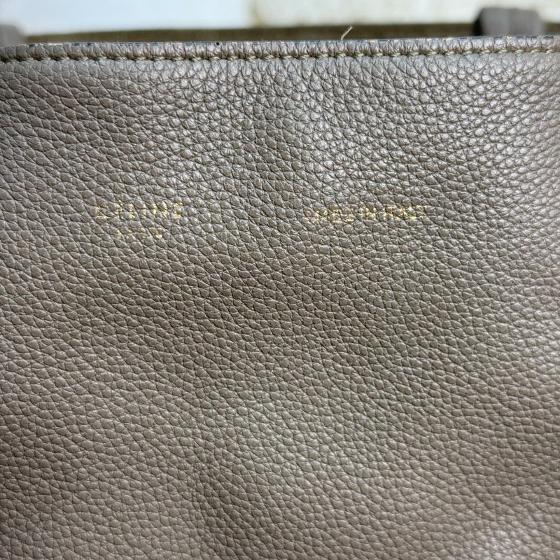 CELINE Cabas Phantom 灰色 荔枝牛皮 中號 托特包-7