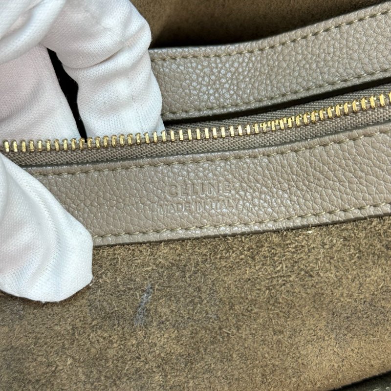 CELINE Cabas Phantom 灰色 荔枝牛皮 中號 托特包-8