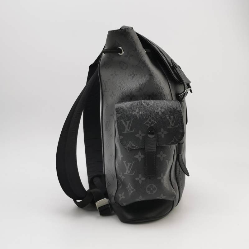 Louis Vuitton (LV) Christopher小號牛皮拼色Monogram印花垂蓋雙肩包晶片款-3