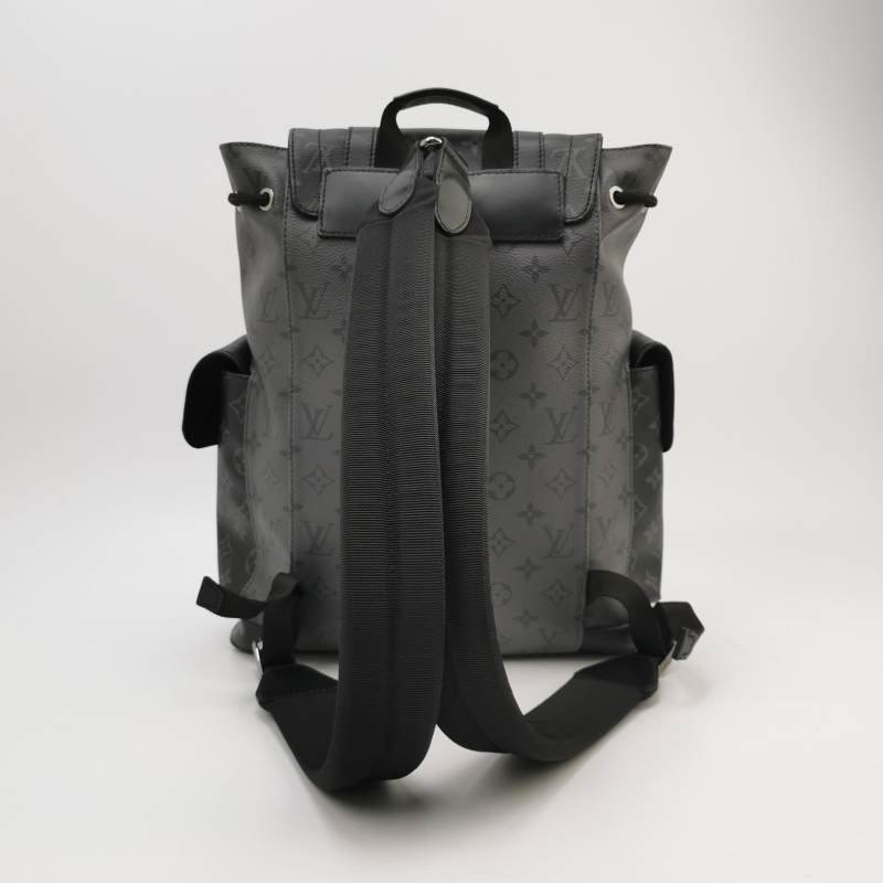 Louis Vuitton (LV) Christopher小號牛皮拼色Monogram印花垂蓋雙肩包晶片款-4