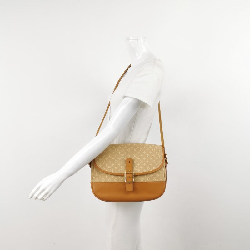 Louis Vuitton (LV) Marjorie牛皮帆布老花中古Hobo斜背包肩肩包-1