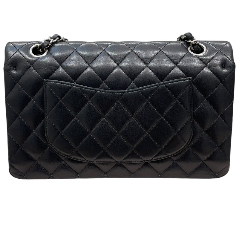 CHANEL 香奈兒 MATELASSE CF25 經典口蓋包 25公分 羊皮 黑色 銀釦-2