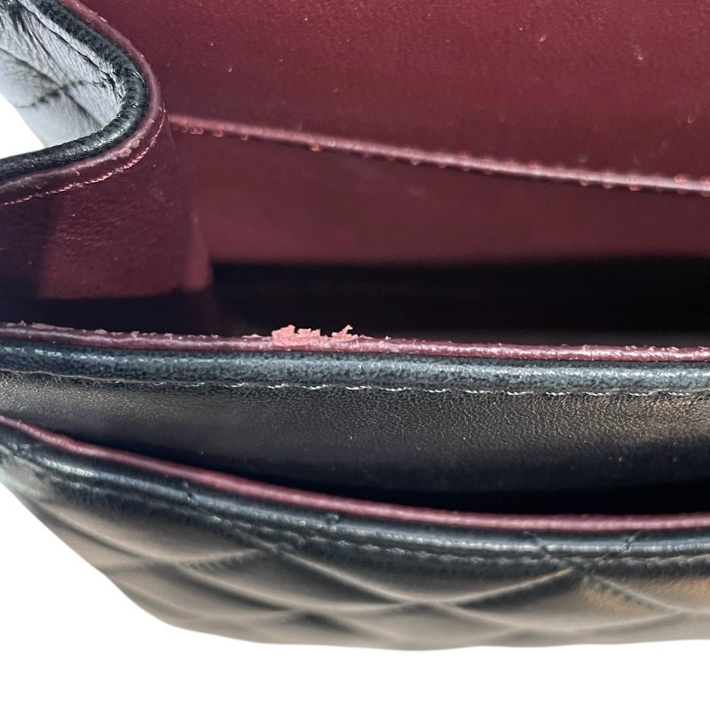 CHANEL 香奈兒 MATELASSE CF25 經典口蓋包 25公分 羊皮 黑色 銀釦-14