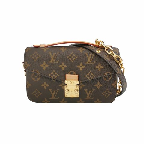Louis Vuitton (LV) Pochette Metis East West植鞣革老花斜背包單肩包晶片款