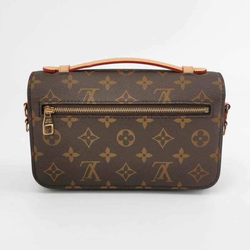 Louis Vuitton (LV) Pochette Metis East West植鞣革老花斜背包單肩包晶片款-4