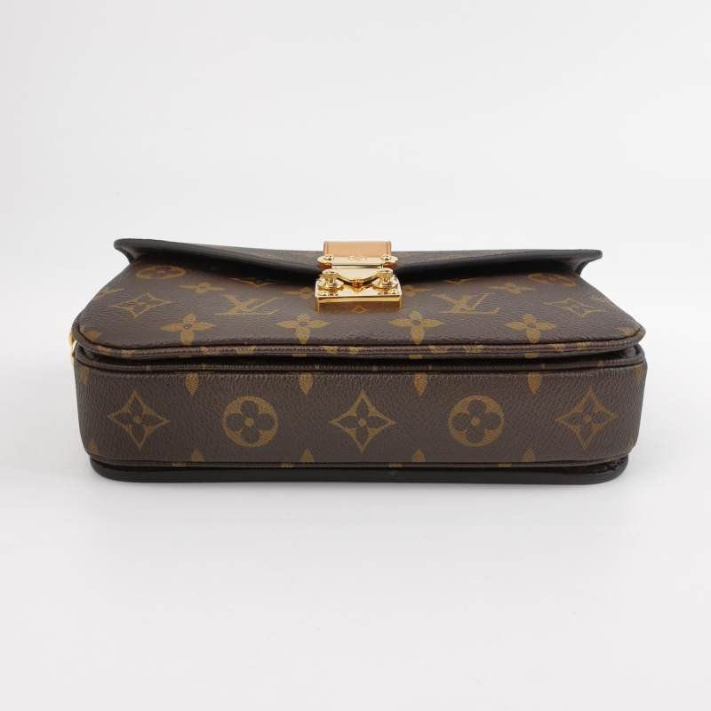 Louis Vuitton (LV) Pochette Metis East West植鞣革老花斜背包單肩包晶片款-5