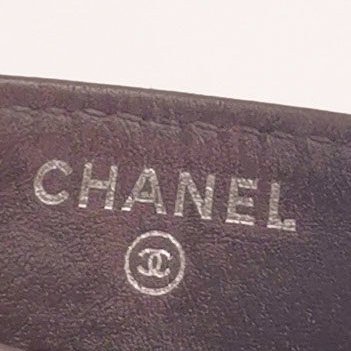 Chanel 牛皮純色雙C logo菱格絎縫卡包-6