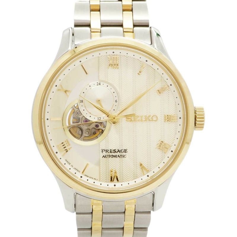 精工 Presage 日本花園系列 SARY238 4R39-00W0 金色錶盤男士腕錶-0