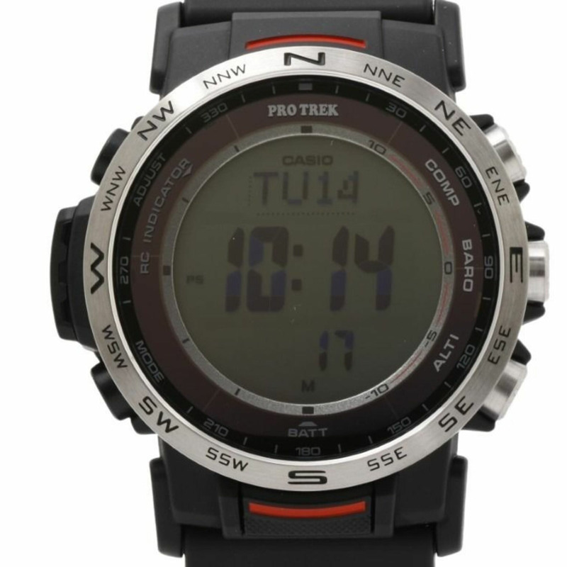 卡西歐 PRO TREK Climber 系列 PRW-35-1AJF 黑色樹脂/不鏽鋼男士數位手錶-0