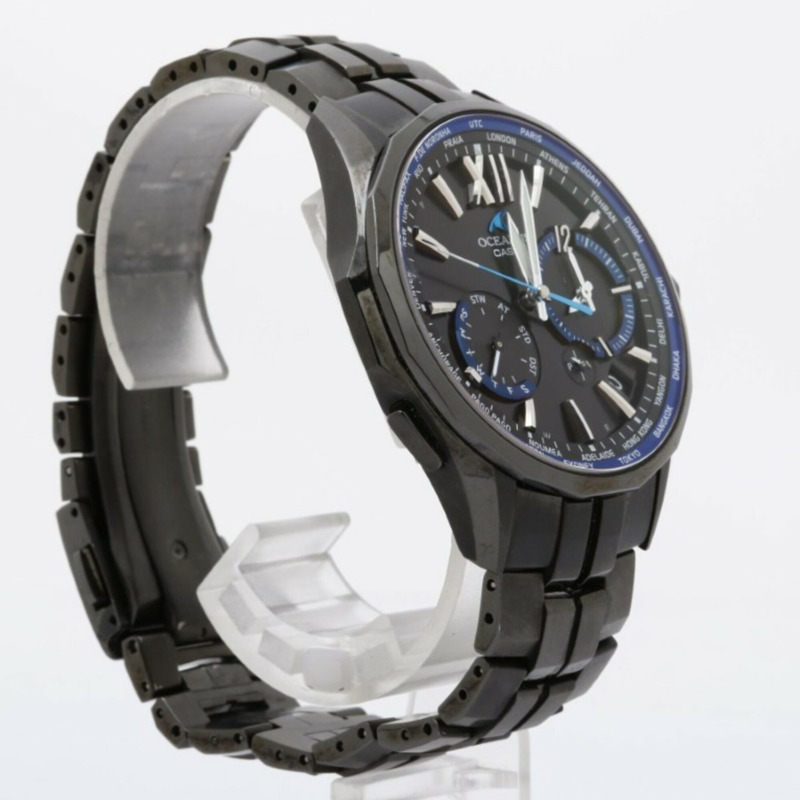 卡西歐 Oceanus Manta OCW-S3400B-1AJF 黑色鈦金屬男士模擬腕錶-2