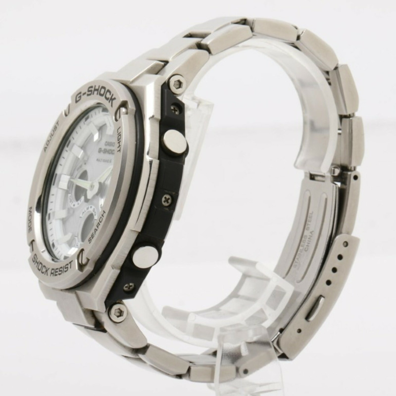 卡西歐 G-SHOCK G-STEEL GST-W100 系列 GST-W110D-7AJF 白色銀色樹脂/不鏽鋼男士手錶-1