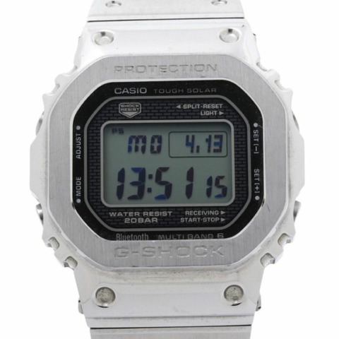 卡西歐 G-SHOCK 全金屬 5000 系列 GMW-B5000D-1JF 黑色銀色不銹鋼男士數位手錶