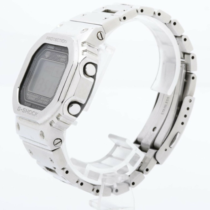 卡西歐 G-SHOCK 全金屬 5000 系列 GMW-B5000D-1JF 黑色銀色不銹鋼男士數位手錶-1