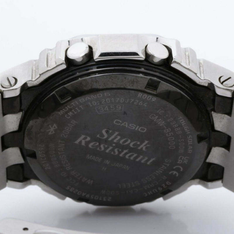 卡西歐 G-SHOCK 全金屬 5000 系列 GMW-B5000D-1JF 黑色銀色不銹鋼男士數位手錶-3