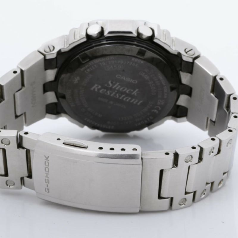 卡西歐 G-SHOCK 全金屬 5000 系列 GMW-B5000D-1JF 黑色銀色不銹鋼男士數位手錶-4