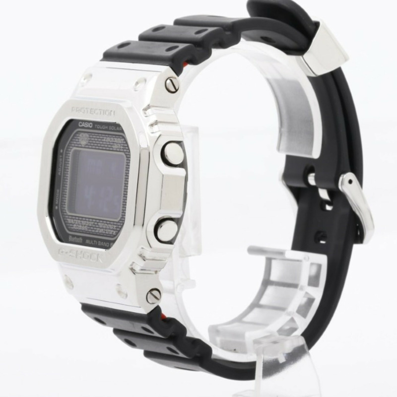 卡西歐 G-SHOCK 全金屬 5000 系列 GMW-B5000-1JF 黑色銀色不銹鋼男士數位手錶-1