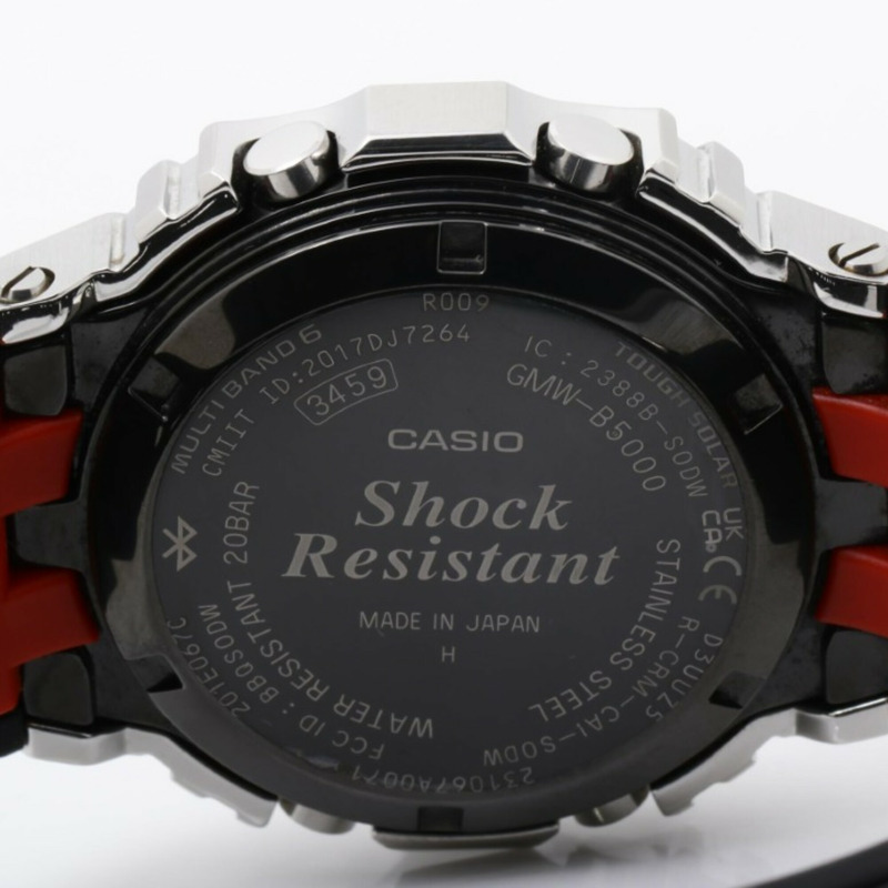 卡西歐 G-SHOCK 全金屬 5000 系列 GMW-B5000-1JF 黑色銀色不銹鋼男士數位手錶-3