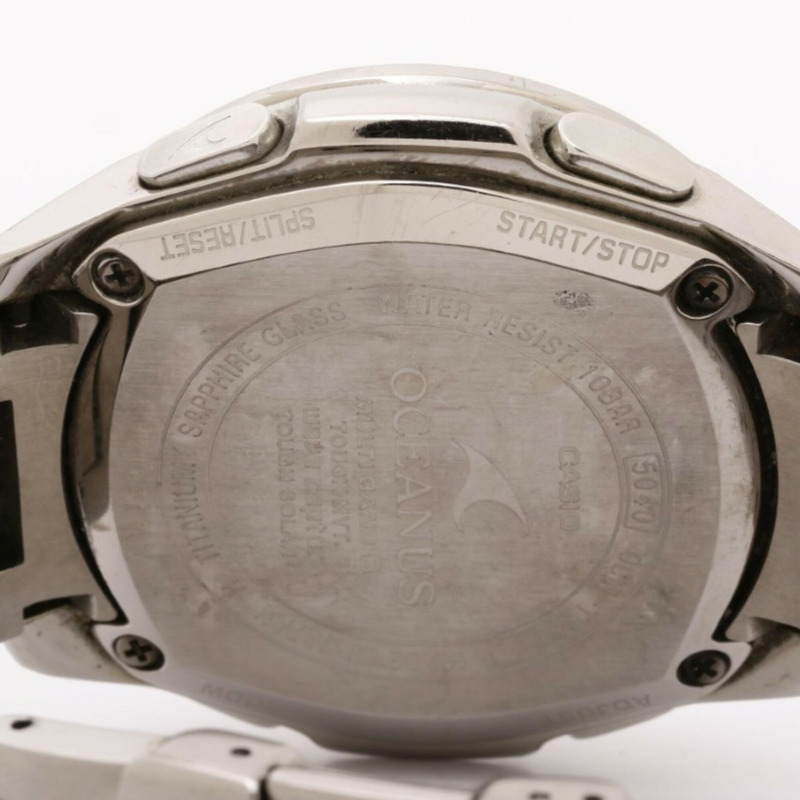 卡西歐 Oceanus OCW-T600-1AJF 黑色銀色鈦金屬男士模擬腕錶-3